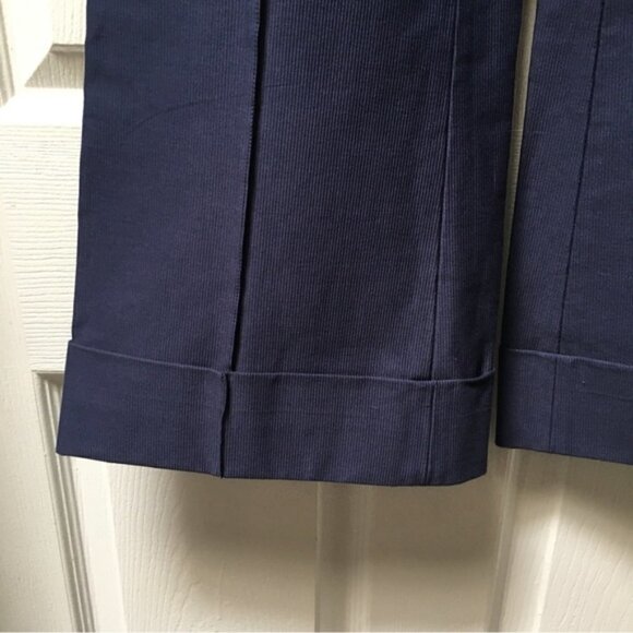 AWSS Navy Blue Ribbed Flare Pants - Picture 7 of 8